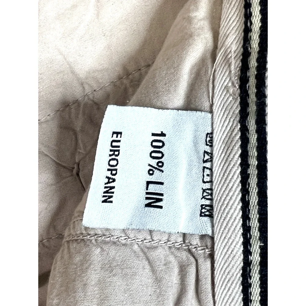 Europann Men's Dylan 100% Linen‎ Pant Trouser Pale Size US 40